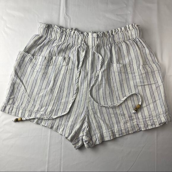 Urban Outfitters UO River Striped Linen Pull-On Short Size M - Picture 1 of 10